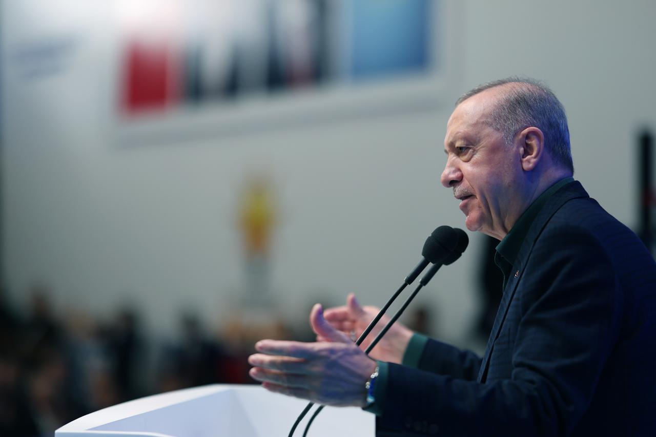 Turkish President Recep Tayyip Erdogan speaks the 32nd Consultation and Evaluation Meeting in Ankara, Türkiye on July 12, 2025. (AA Photo)