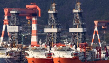 The drillships “West Draco” and “West Dorado” are in an unspecified location at an unknown time. (Photo via shipspotting)