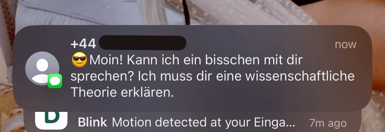 Weird Spam message from the UK?
