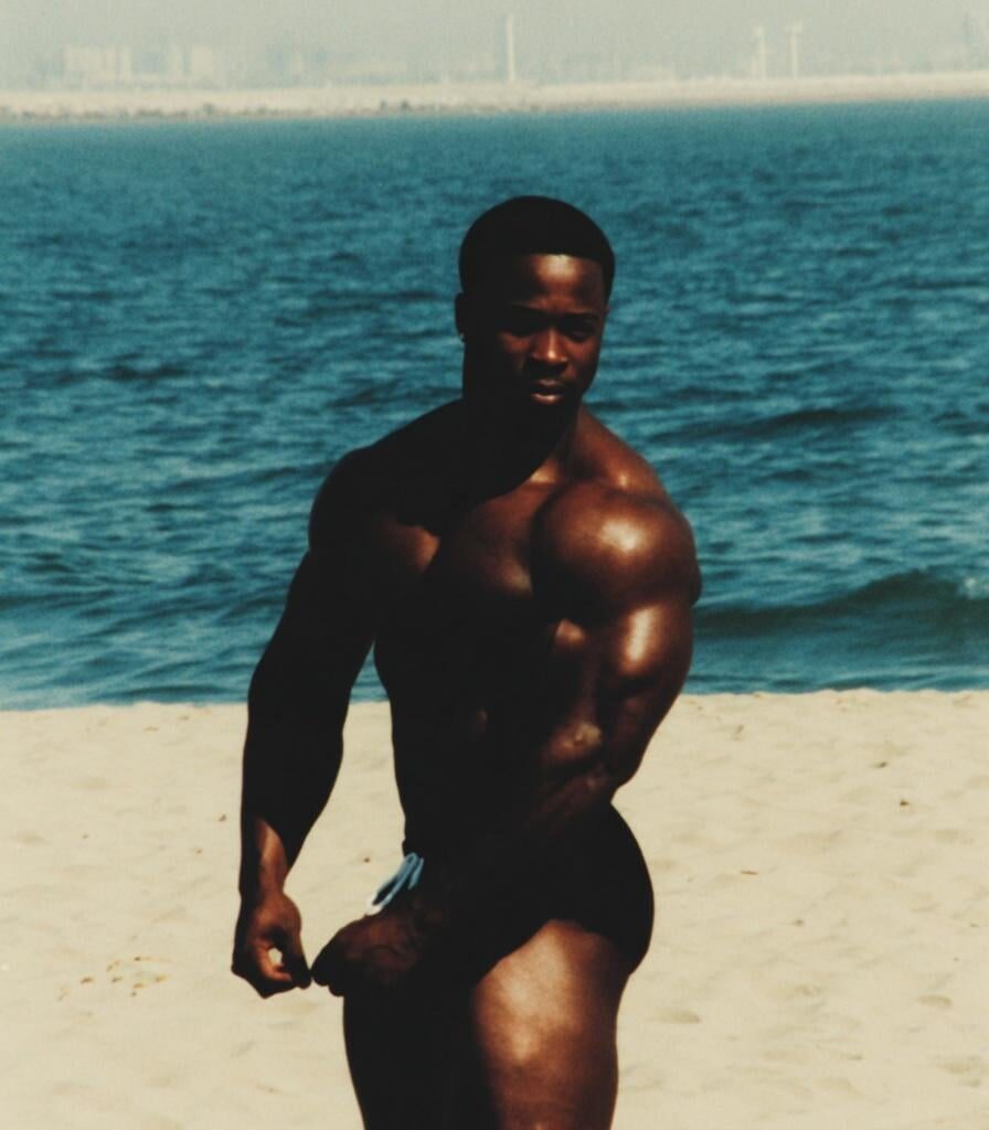 My uncle getting ready for a swim in Sweden, in the 70s