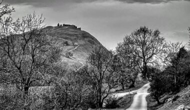 Worlds End (Wrexham) and Dinas Bran Castle at Llangollen panorama