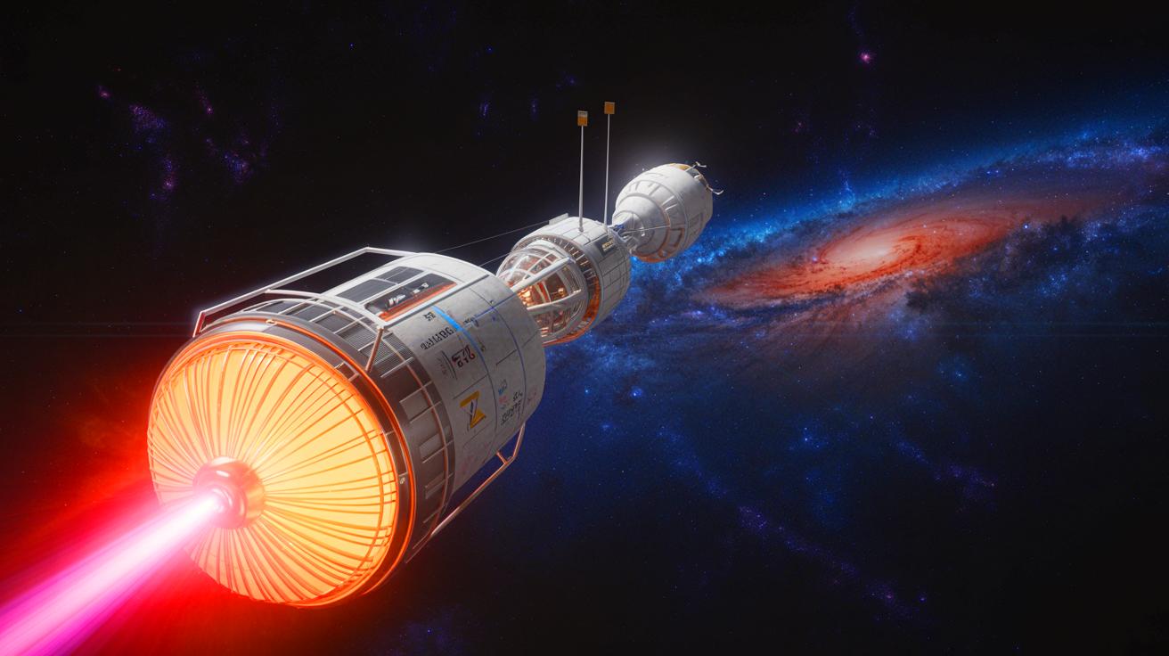 Illustration of NASA's innovative americium-241 nuclear fuel technology for deep space exploration, generated by artificial intelligence.