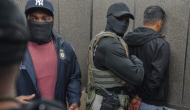 Immigration enforcement officers in masks become a visual staple in US