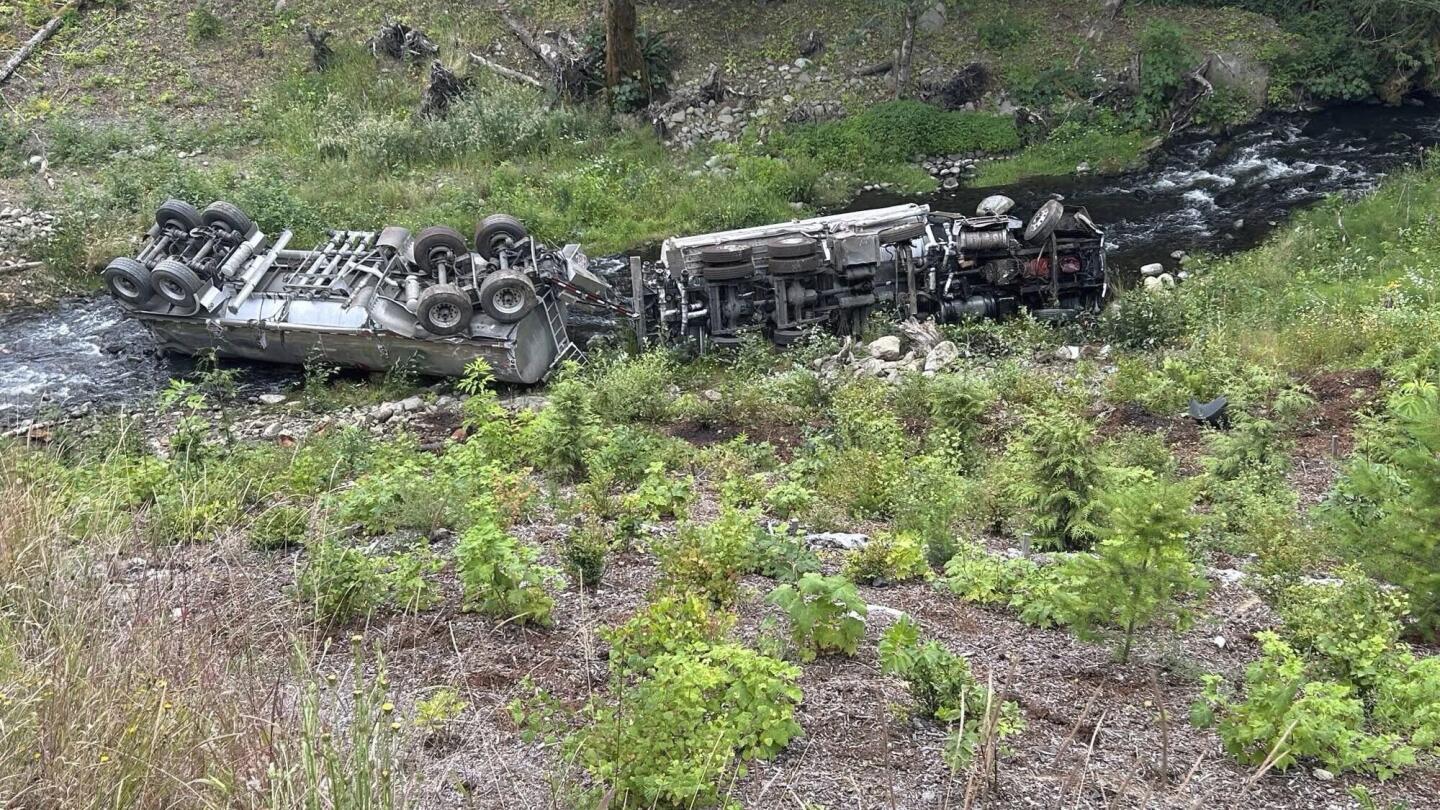Crews work to contain petroleum spill in Washington after tanker truck accident