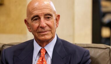 US special envoy for Syria Tom Barrack looks on during his meeting with Lebanons Prime Minister at the government palace in Beirut on June 19, 2025. (AFP Photo)