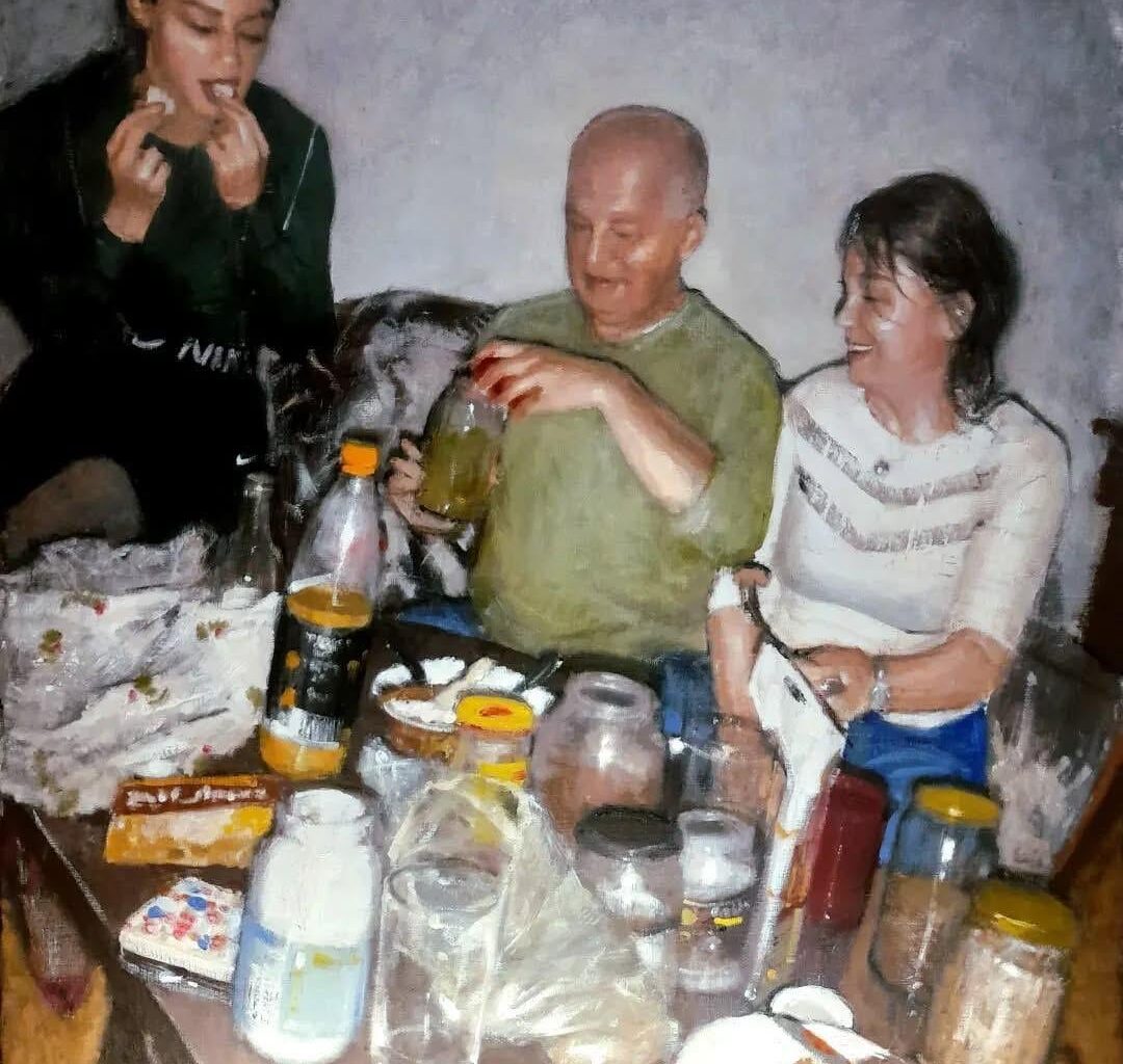 "Polish superhero", a painting by Jacek Śliwka