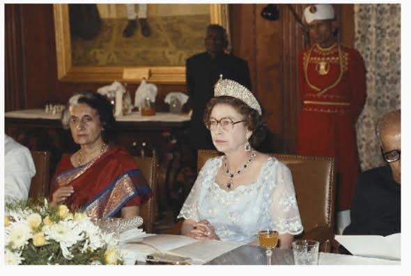 Queen Elizabeth 2 with Indria Gandhi