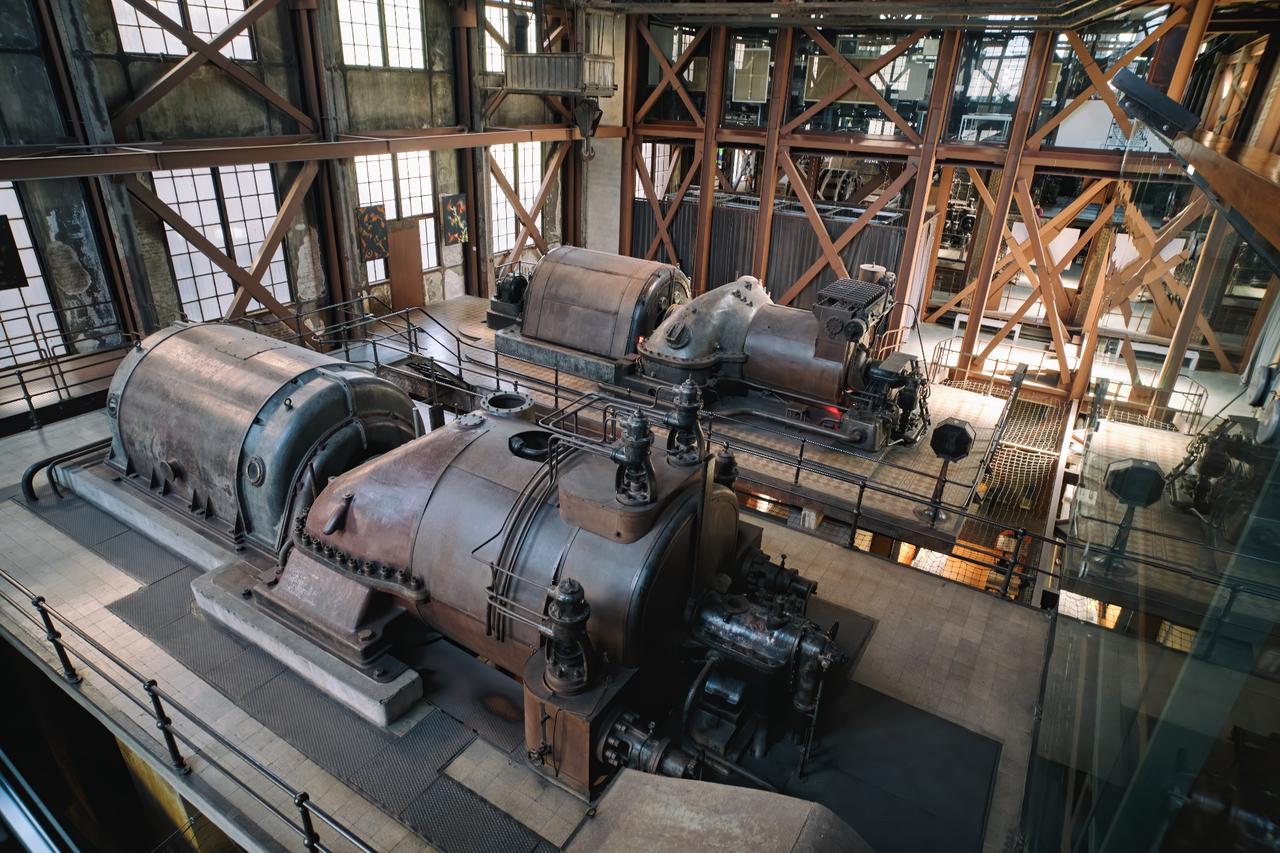 Interior view of the turbine hall at SantralIstanbul Energy Museum, formerly the first power station of the Ottoman Empire, now part of Istanbul Bilgi University in Istanbul, Türkiye, May 11, 2022. (Adobe Stock Photo)