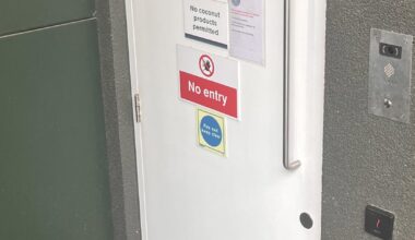 I spotted this door at Wimbledon. No Coconuts!