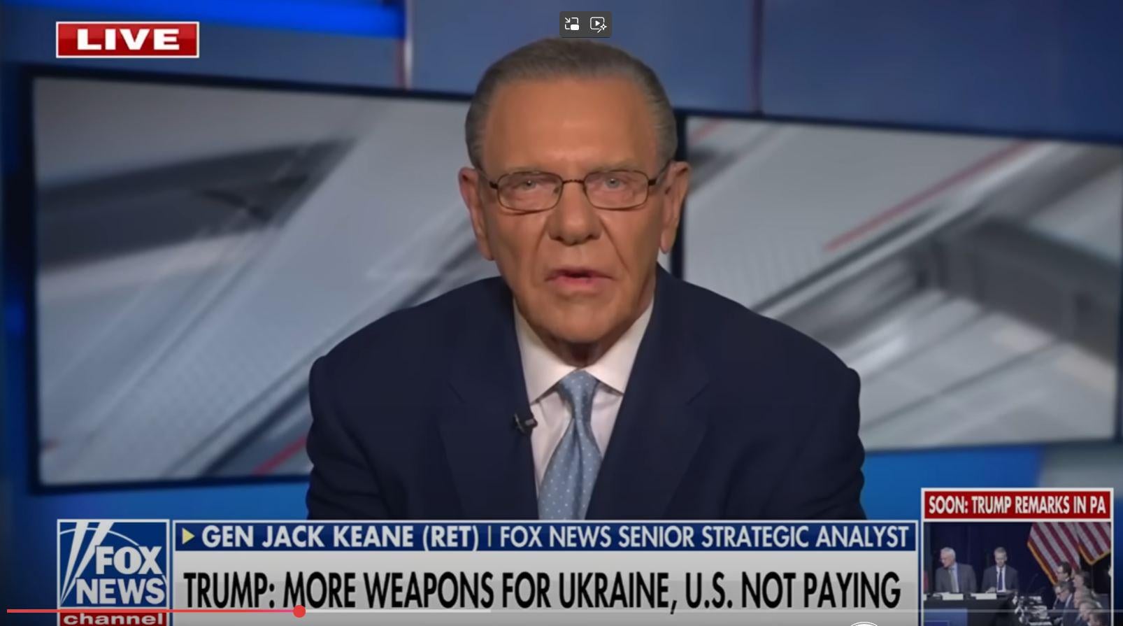 Retired US general Jack Keane claims that some former US fighterpilots fly the F-16 in Ukraine