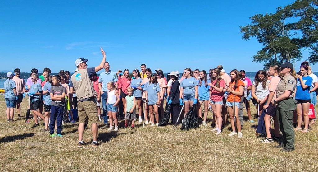 Youth beach cleanup