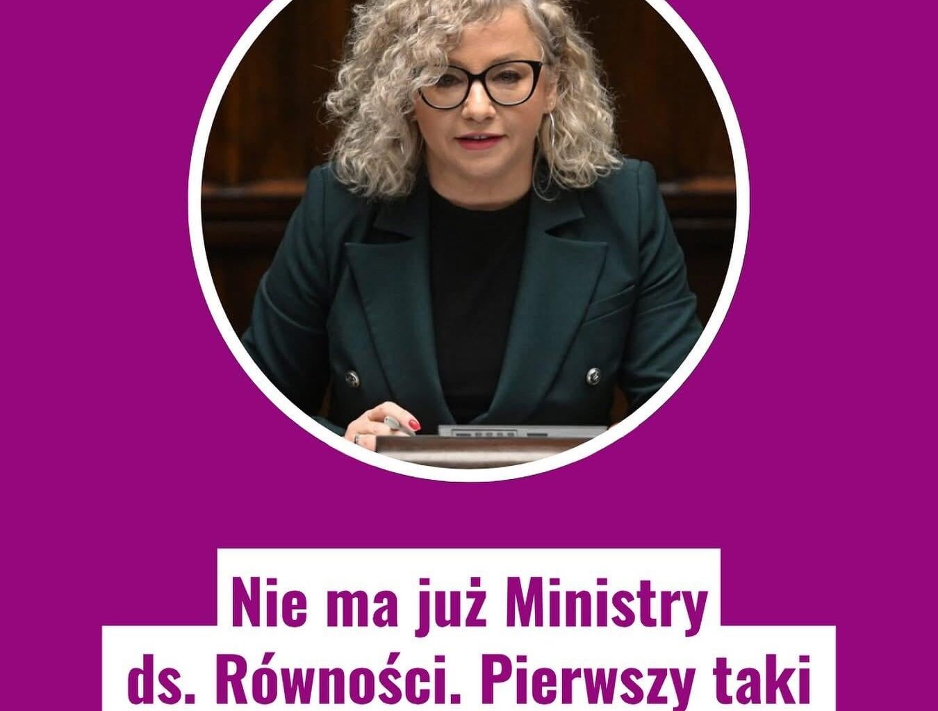 Po rekonstrukcji rządu nie będzie już ministerstwa ds. równości