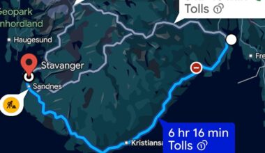 Best route by car for scenery to Stavanger?