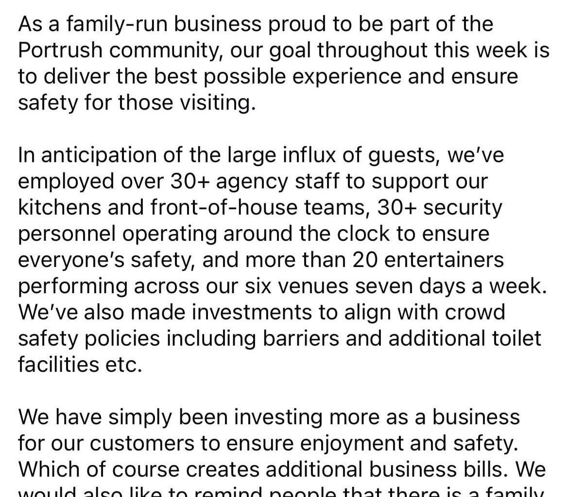 Ramore restaurants in full damage control
