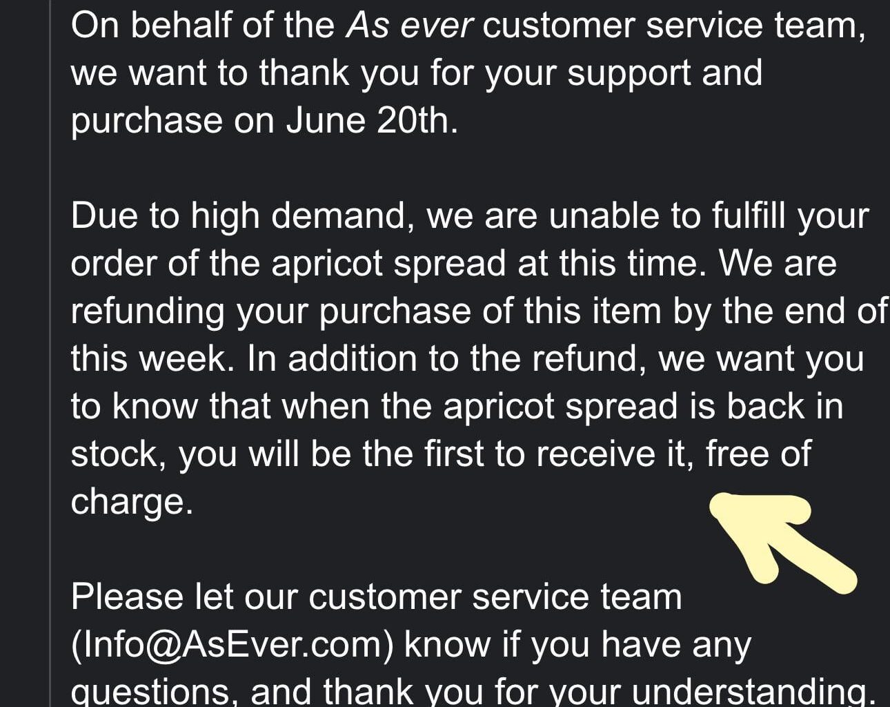 Good resolution by the As Ever team
