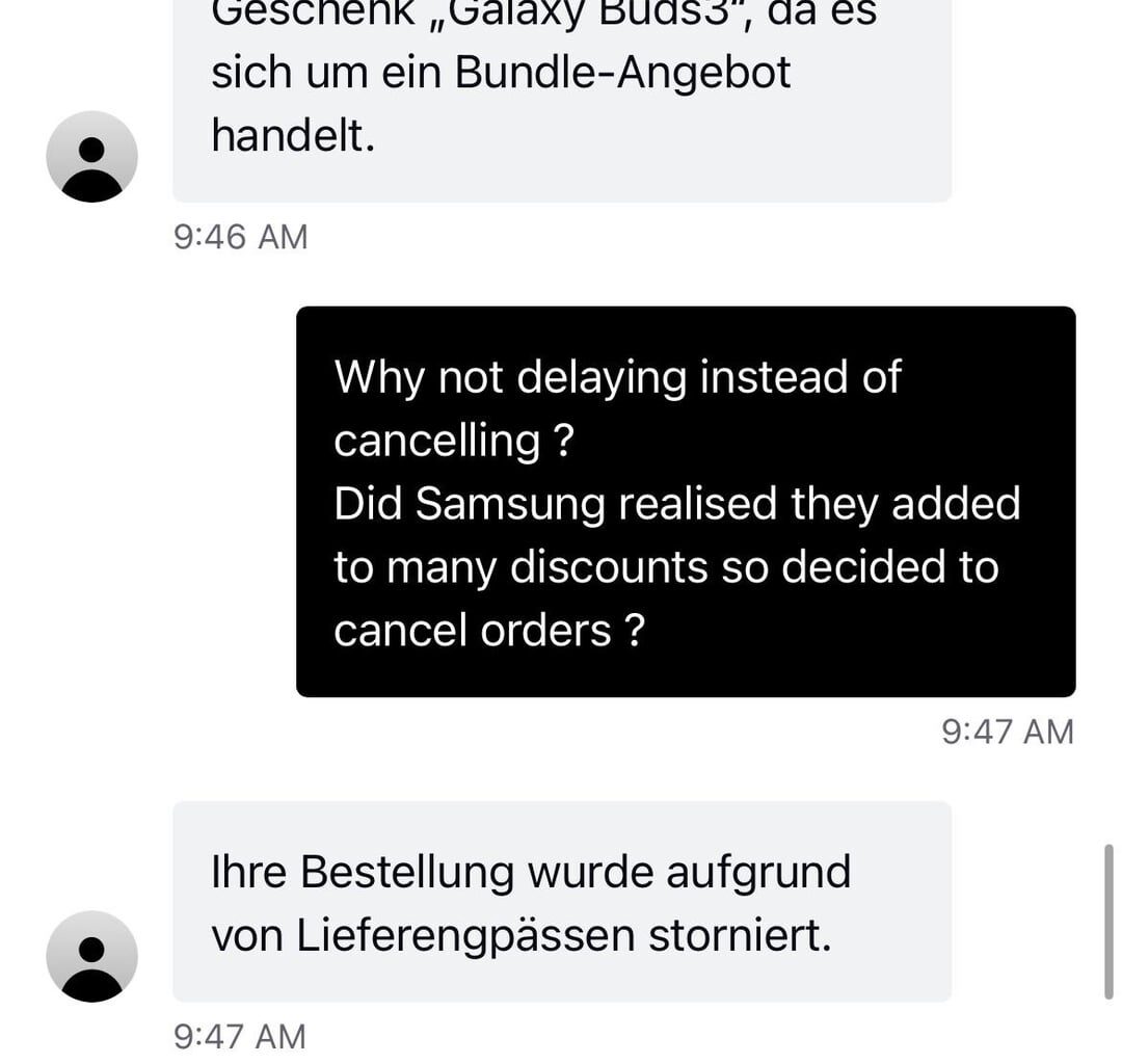 Samsung CH canceled part of my discounted order (Z Fold + Watch), blocked me from support chat — what can I do ?