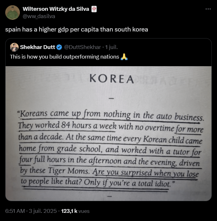 Siesta 🇪🇸 >>> 🇰🇷 Working 84 hours a week, confirmed