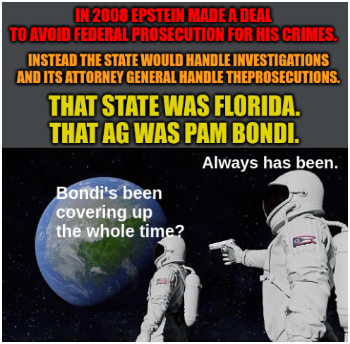 Ever wonder why Bondi was awarded the position of Attorney General?