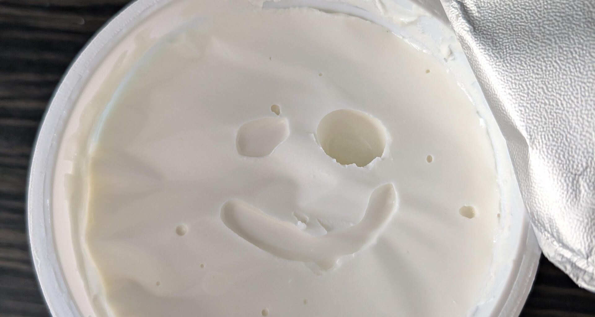 My yoghurt was happy to see me this morning