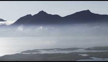 Clouds pouring over the mountains of Lofoten