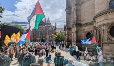 Pro-Palestine protestors hold vigil at Edinburgh University graduation