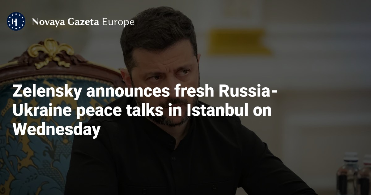 Zelensky announces fresh Russia-Ukraine peace talks in Istanbul on Wednesday — Novaya Gazeta Europe