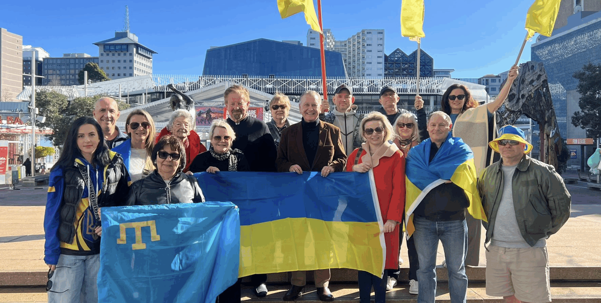 Ukrainian community in New Zealand rallies in Auckland to support Ukraine