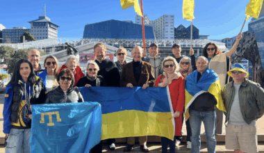 Ukrainian community in New Zealand rallies in Auckland to support Ukraine