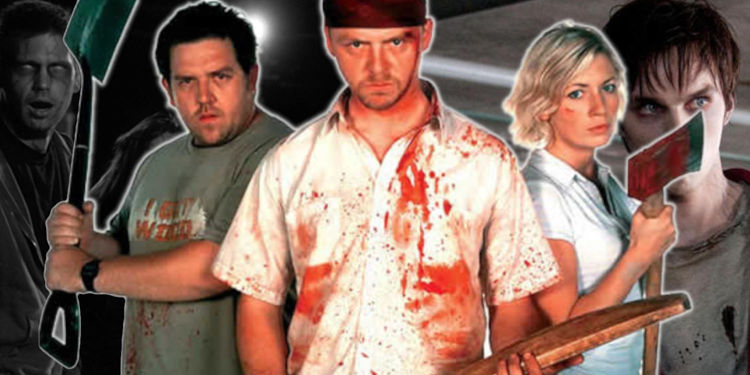Zombie movies collage with Shaun of the Dead, Warm Bodies, and more.