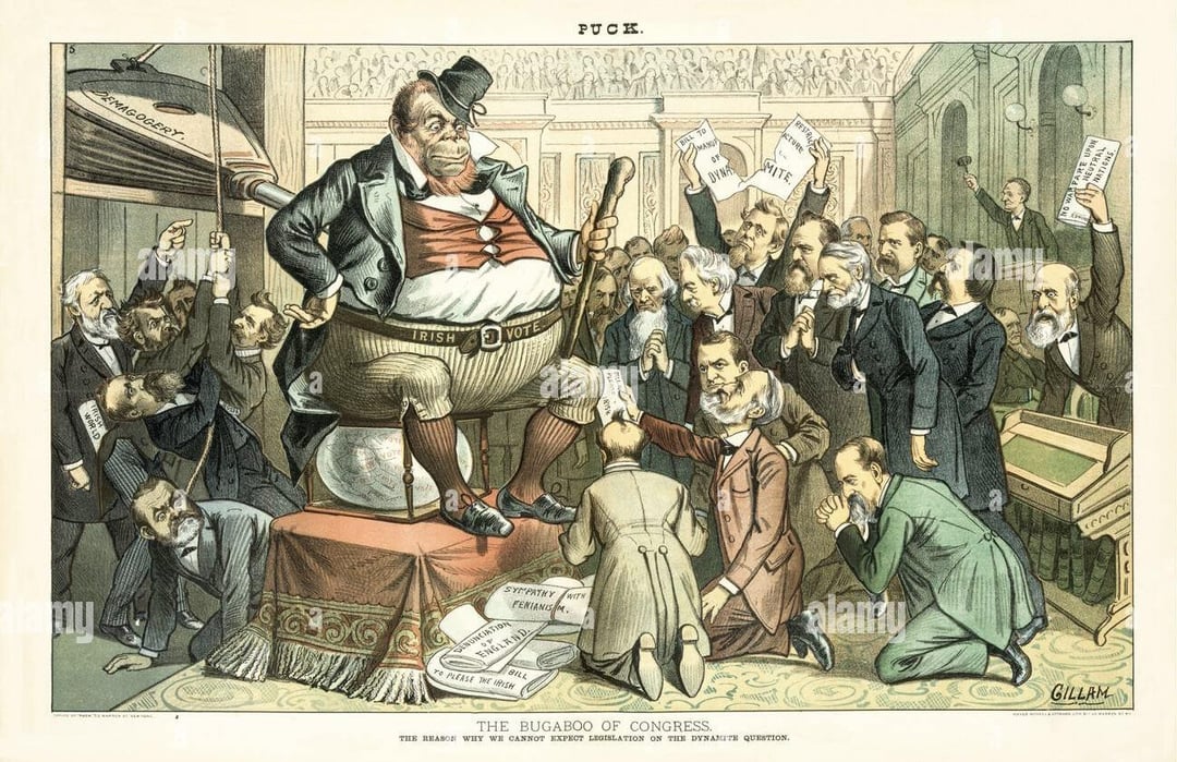 A reminder of the power of ethnicity in American political history, and why the Irish were despised. And why it still matters. Images from Puck Magazine.