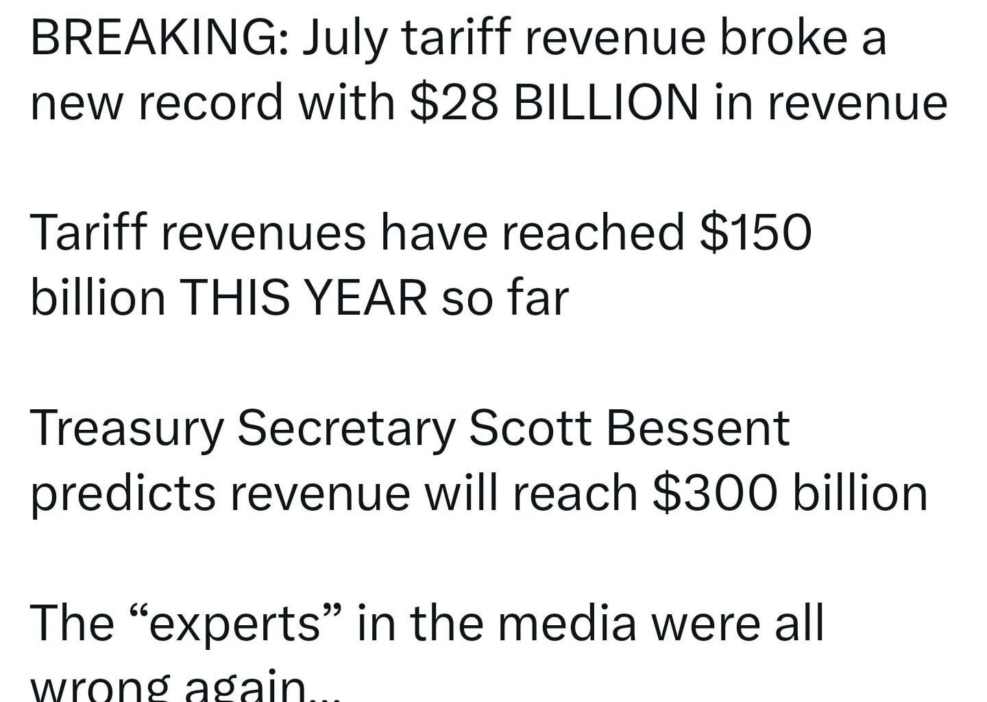 Success to Maga is a sales tax on the working class!