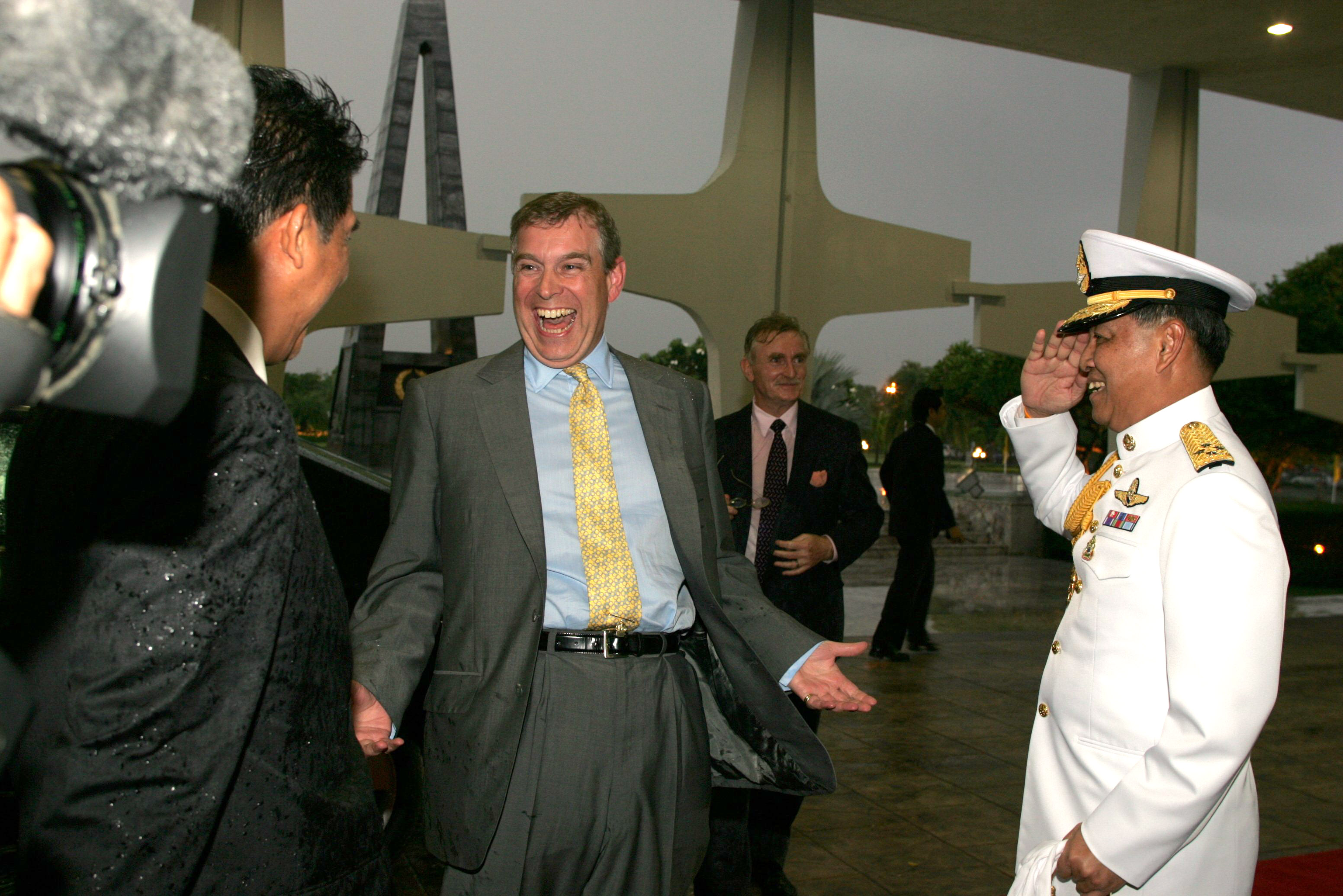Prince Andrew meeting with Thai Prime Minister Thaksin Shinawatra in Bangkok.