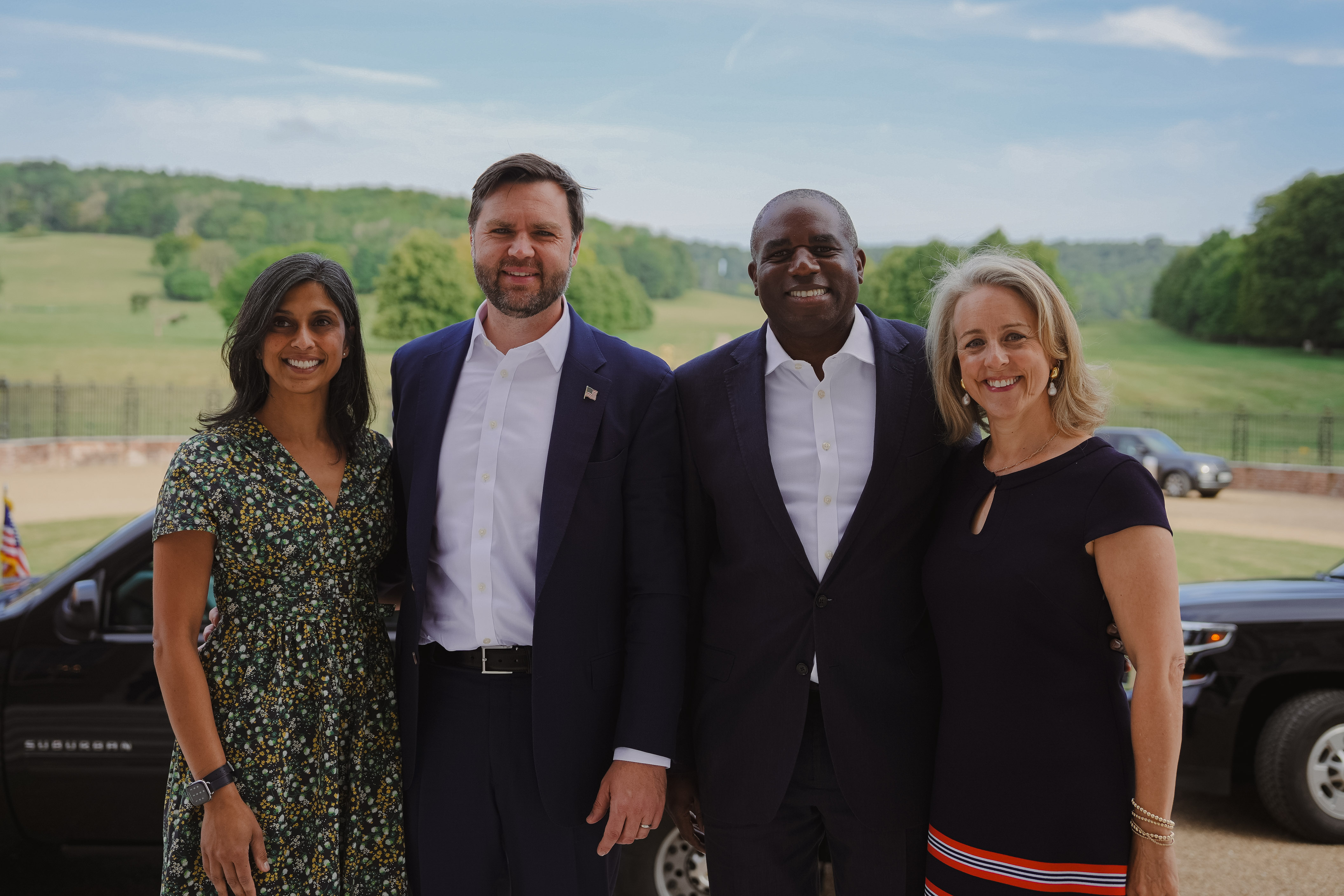 Foreign Secretary David Lammy and US Vice President JD Vance with their wives.