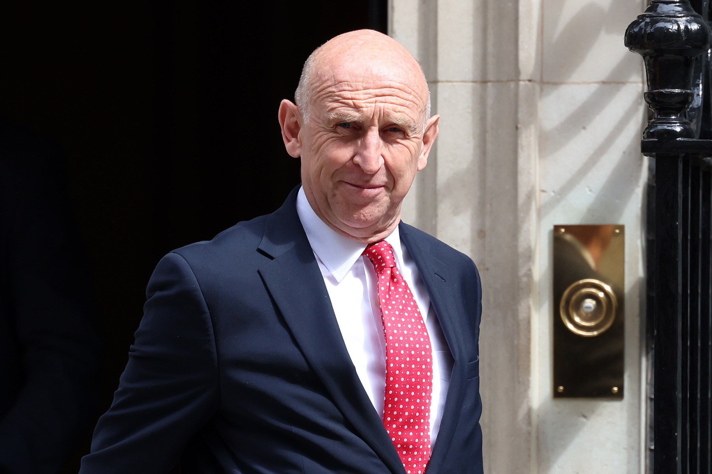 John Healey, UK Secretary of State for Defence, leaving 10 Downing Street after a cabinet meeting.