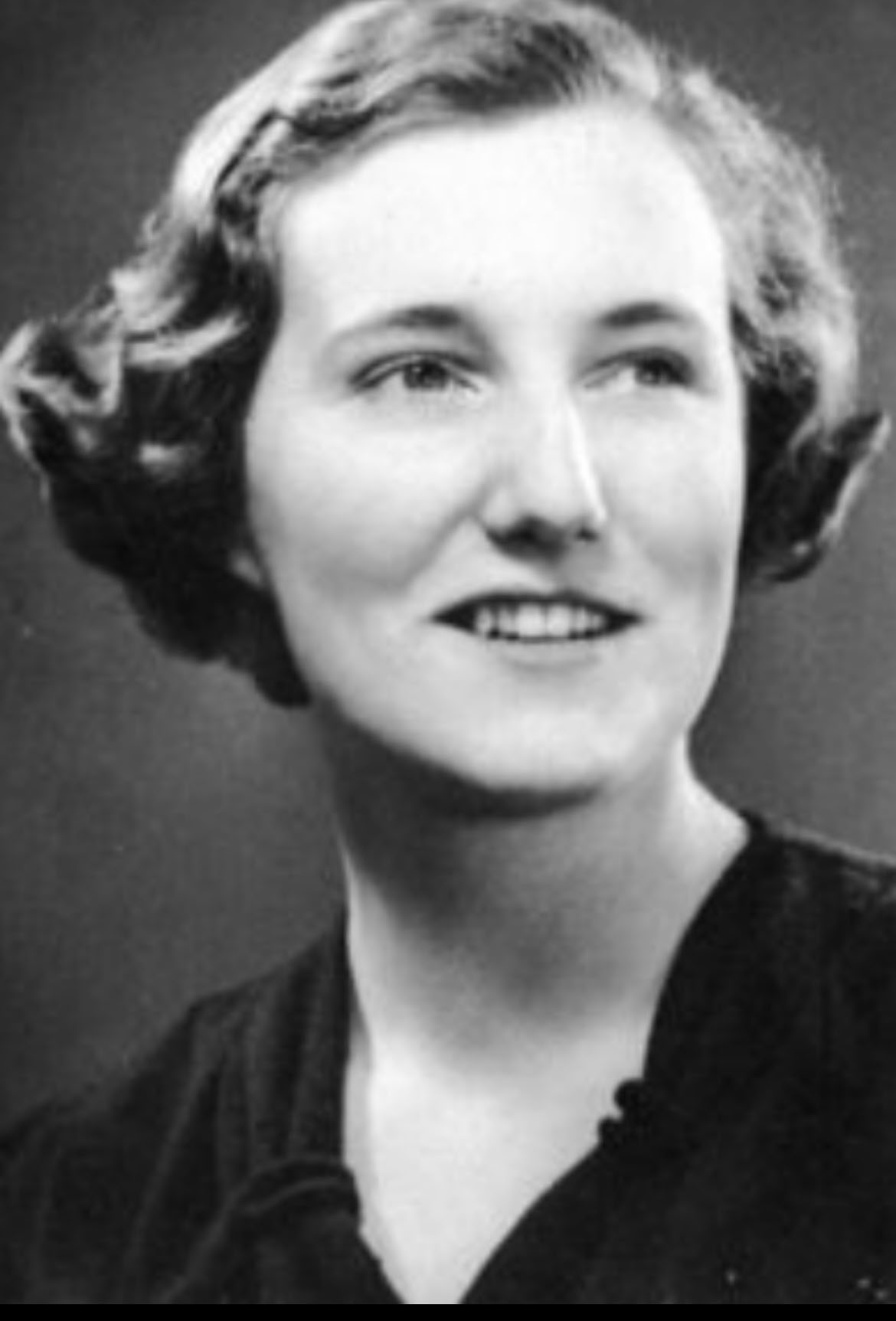 Black and white portrait of Shelagh Brown.