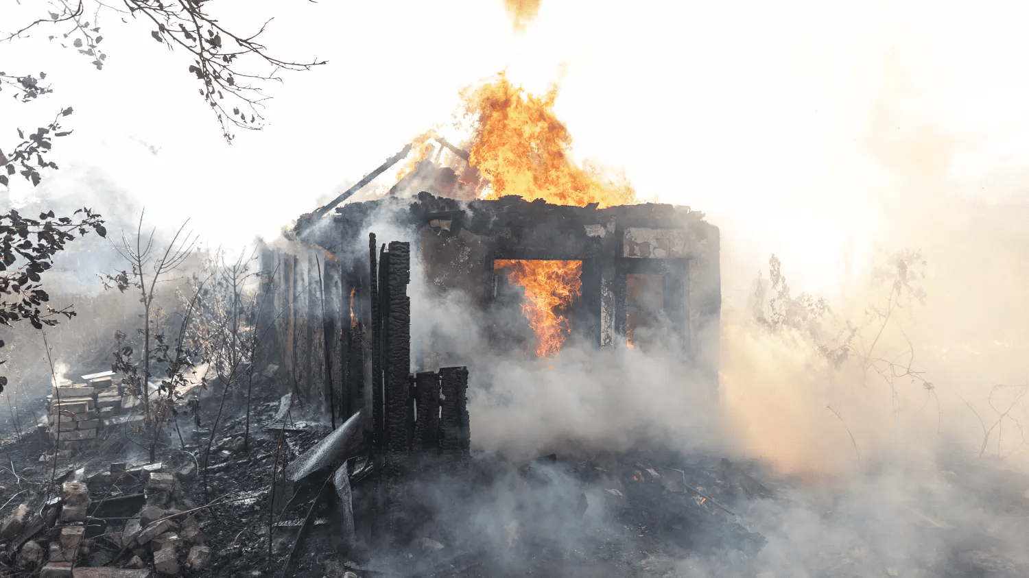 Russian shelling burnt houses in Kostiantynivka, Donetsk region, at the weekend