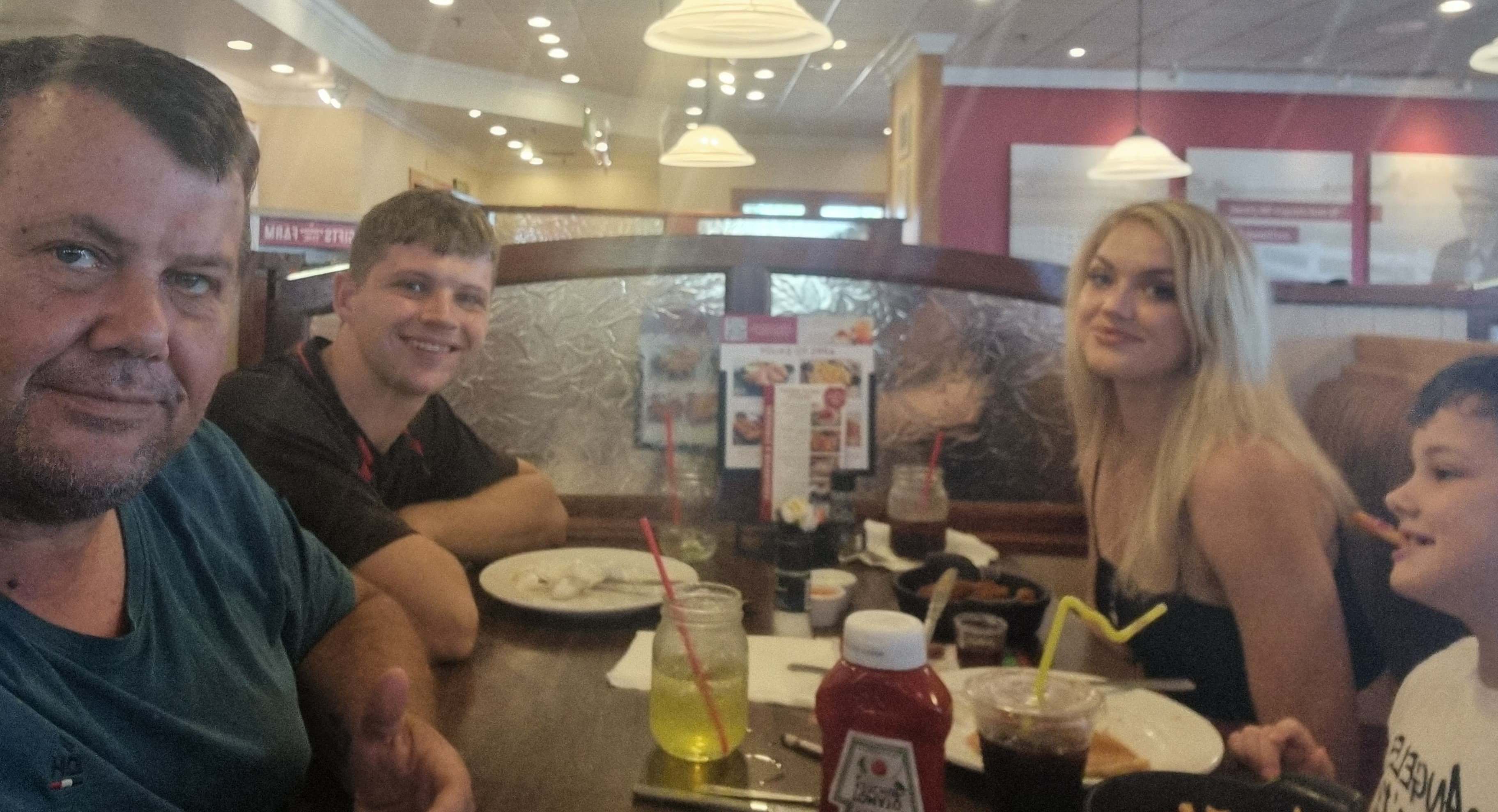 Family at a diner.