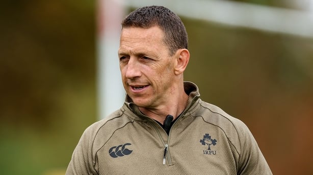 21 August 2025; Head coach Scott Bemand during an Ireland Women's Rugby squad training session at Towcestrians Sports Club in Towcester, England. Photo by Harry Murphy/Sportsfile