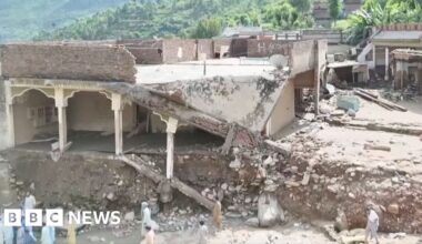 Destruction in Pakistan after flash floods that have killed hundreds