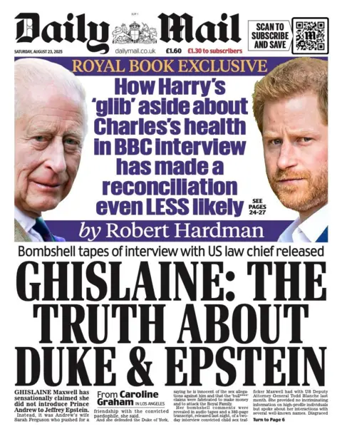 The headline on the front page of the Daily Mail reads: “Ghislaine: The truth about Duke & Epstein" 