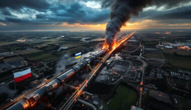 Pipeline fire disrupts oil flow dramatically.
