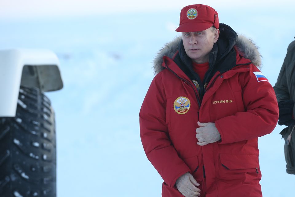 Vladimir Putin visits the Franz Josef Land archipelago in the Arctic in 2017. Photo: Getty