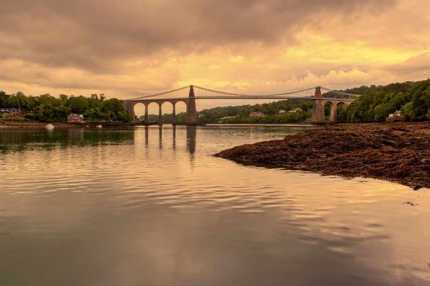 View of the Menai Strait between Gwynedd and Anglesey