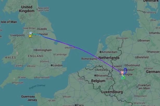 Flight map of the Cyprus bound plane landing in Germany