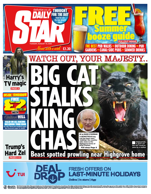 Tomorrow's front page on the matter