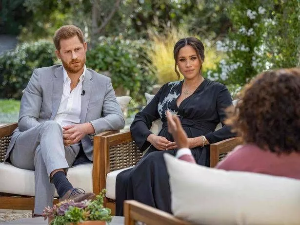 Harry and Meghan during their Oprah interview