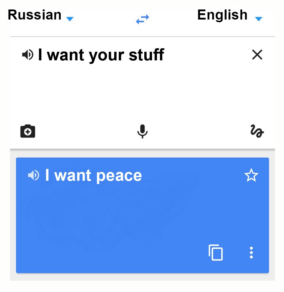 Russians use diplomacy as means of political leverage to just continue occupying, breaking and destroying nations around the world. Ukraine is just a beginning.
