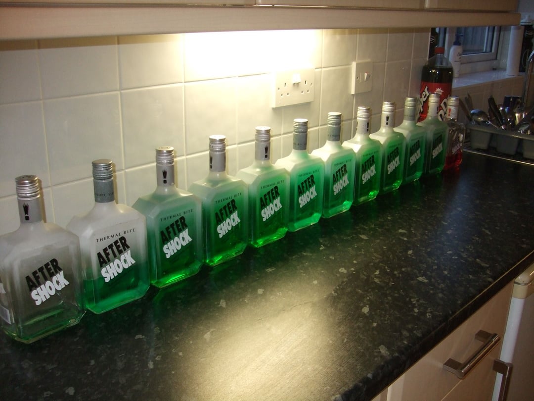Does anyone remember Green Aftershock?  Discontinued many years ago but still have some for special occasions.