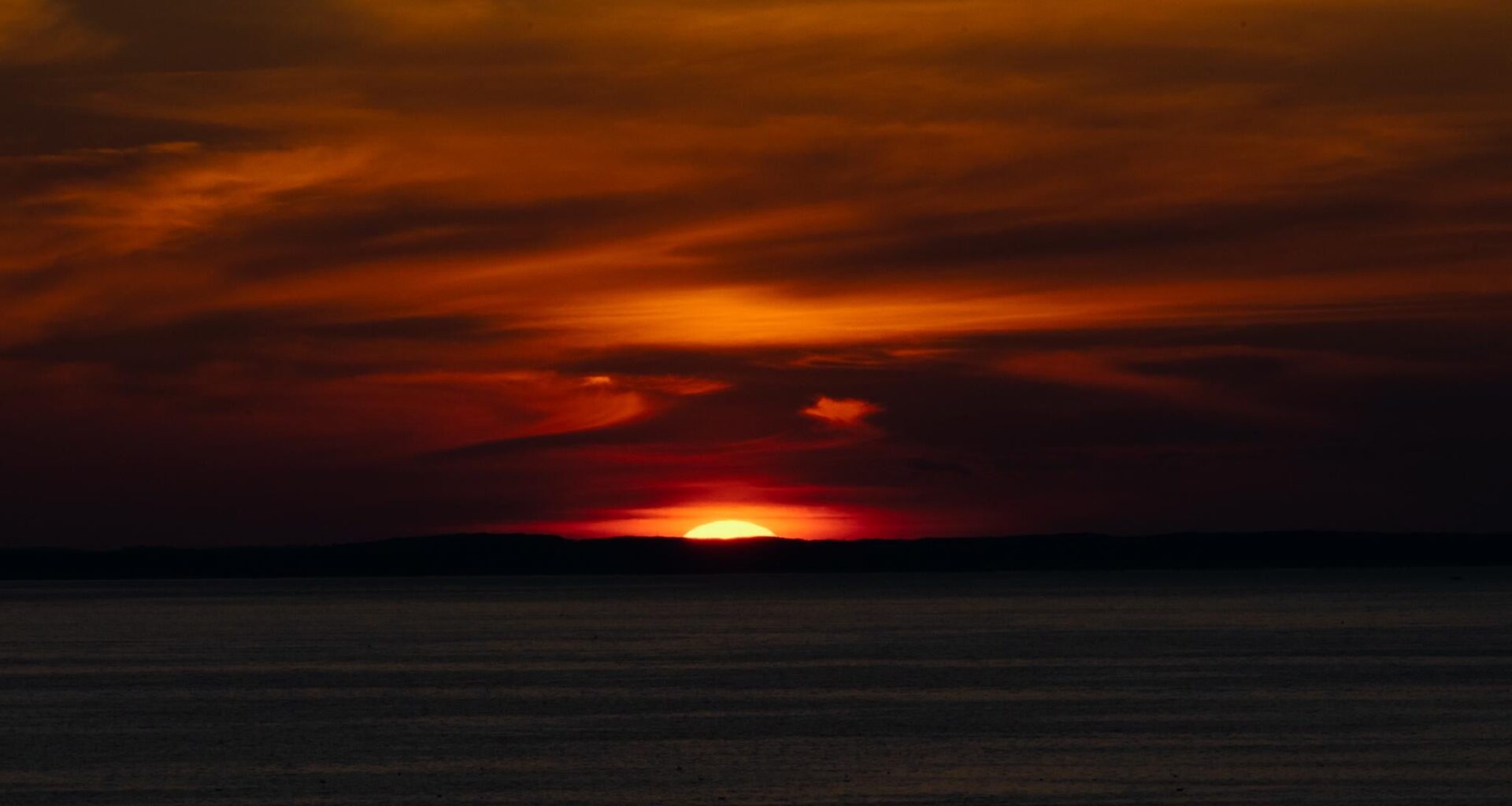 Late sunset on the coast
