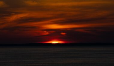 Late sunset on the coast